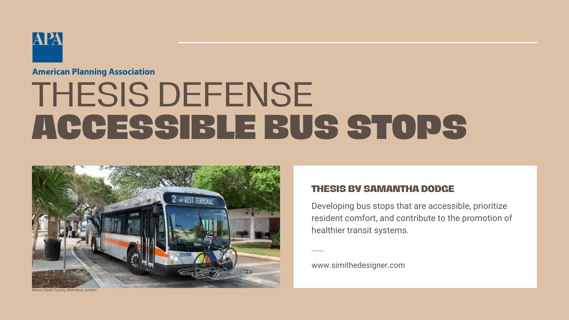 Accessible Bus Stops in American Cities – Thesis Defense